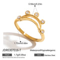 Cubic Zirconia Stainless Steel Ring in Gold-Plated — Luminous Finish — close-up detail — jewelry finish and design detail