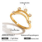2H Zircon Ring Non-Fading Necklace Women's Finger Bracelet Stainless Steel Jewelry
