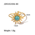 Turquoise Open Profile Stainless Steel Gold-Plated Open Ring — jewelry construction