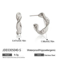 Modern Gold-Plated Stainless Steel Stud Earrings — Defined Silhouette — additional design view — jewelry finish and design detail