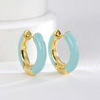E0502 Simple Style Earrings for Women Fashion Resin Hoop Earrings