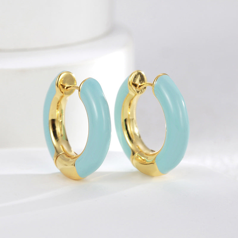 E0502 Simple Style Earrings for Women Fashion Resin Hoop Earrings