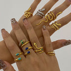 Stainless Steel Snake Ring Open Ring rings