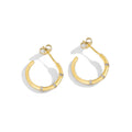 Gold-Plated Brass Knot Bamboo CZ Earrings styled for independent jewelry boutiques