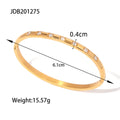 Gold-Plated Stainless Steel Cubic Zirconia Bracelet — Clean-Lined Style — detail view — jewelry finish and design detail