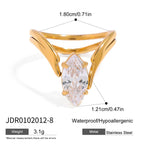 Zircon Ring Non-Fading Jewelry for Women Stainless Steel Accessories
