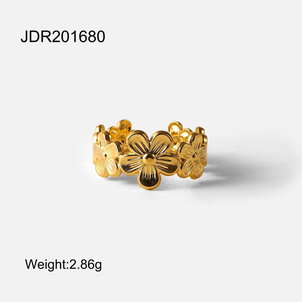 Minimalist gold Steel Color Series Stainless Steel Plain Ring Jewelry