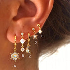 925Sterling Silver Star Earrings Ear Jewelry Studs Opal Earrings Jewelry for Women