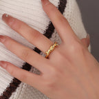 CYR0604 Minimalist Design Line Knot Ring Simple Braided