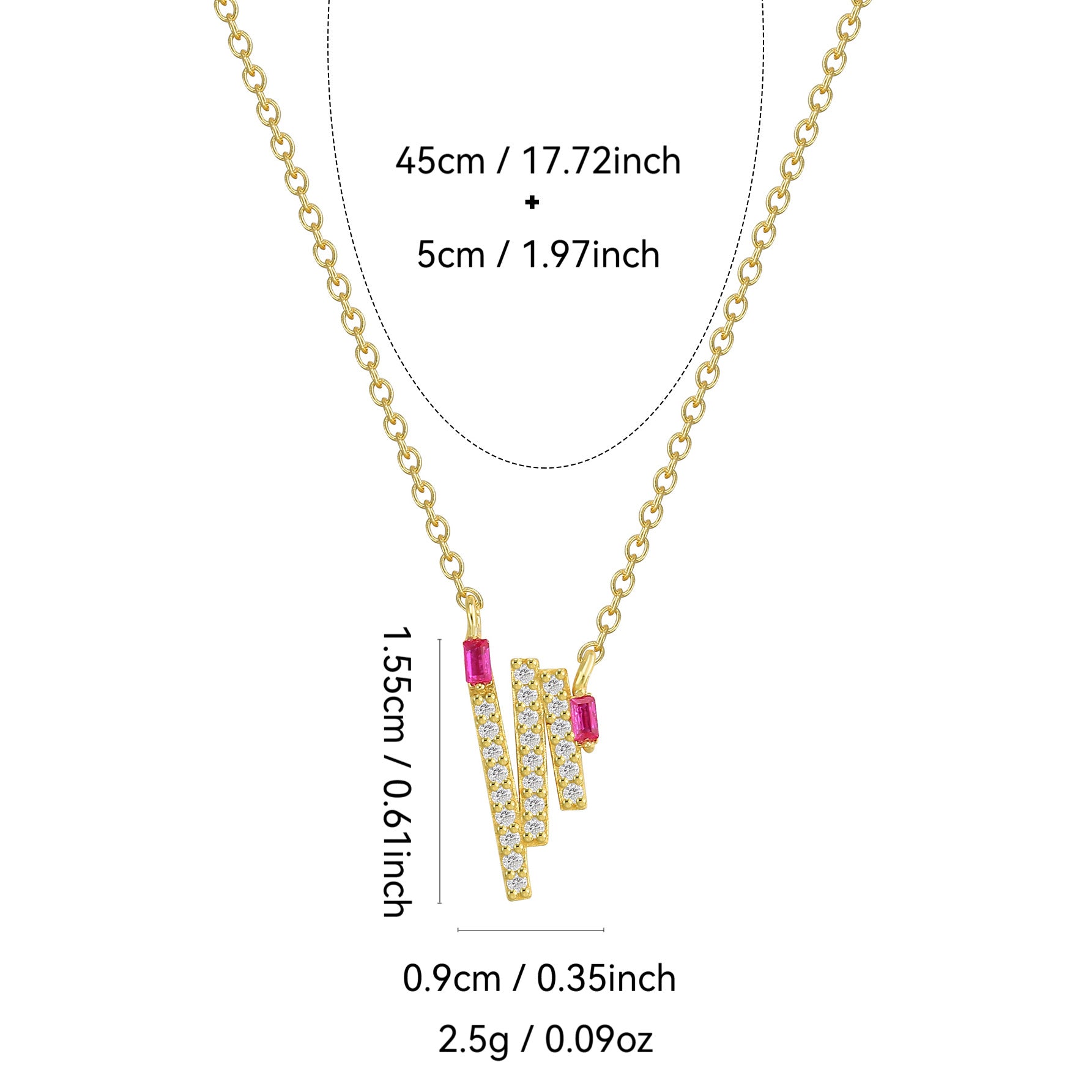 SN0016 S92Silver Tassel N Rectangular Bar Collarbone Chain Pendant for Men and Women