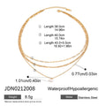 Modern Gold-Plated Stainless Steel Layered Necklace — design close-up — jewelry finish and design detail