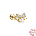 Butterfly Pearl and Cubic Zirconia 925 Sterling Silver Ear Cuff — wearable scale detail — alternate angle 2 — jewelry finish and design detail