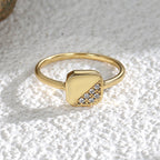 R0224 Closed Geometric Square Zircon Ring for Women Fashion Design