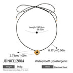 Square Black Oil Drop Necklace Jewelry for Women Stainless Steel Jewelry necklace