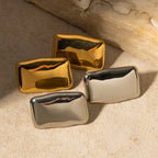 Minimalist Retro New Style18K Gold Rectangular Earrings for Women Trendy Minimalist Studs