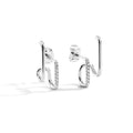 Gold-Plated Brass Double-Line Zircon Ear Cuff — front view — jewelry finish and design detail