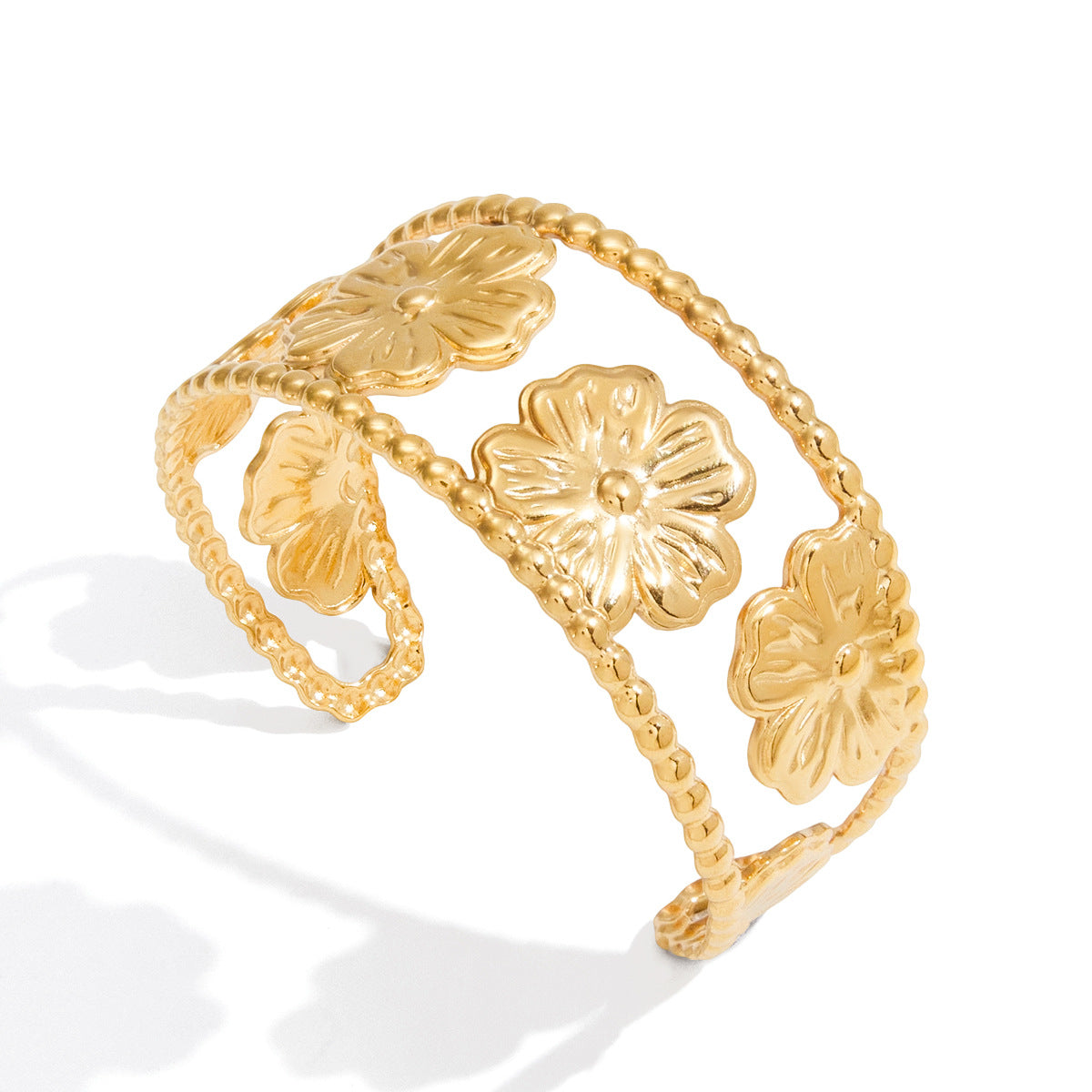 Non-Fading Peace Dove Open Bracelet18K Gold Stainless Steel Product