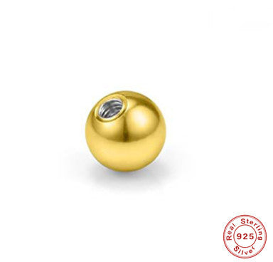 S925Pure Silver Bead Ear Plugs Body Piercing Threaded Ear Plugs Ear Stud Accessories Hot Sale Ear Jewelry Ear Plugs Accessories