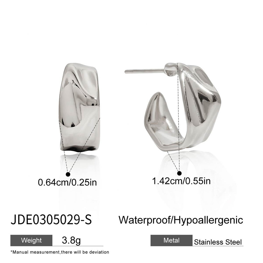 Geometric Earrings Classic Studs Stainless Steel Jewelry for Women Non-Fading Ear Accessories