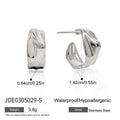 Geometric Gold-Plated Stainless Steel Stud Earrings — Refined Profile — plating detail — jewelry finish and design detail