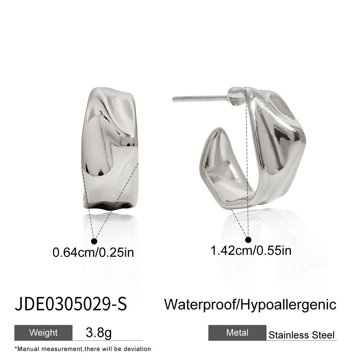 Geometric Earrings Classic Studs Stainless Steel Jewelry for Women Non-Fading Ear Accessories