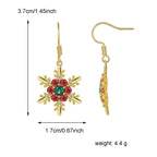 E0537 New Christmas Ornaments Snowflake Ear Hooks Female Brass Gold Plated Inlaid Zircon Earrings