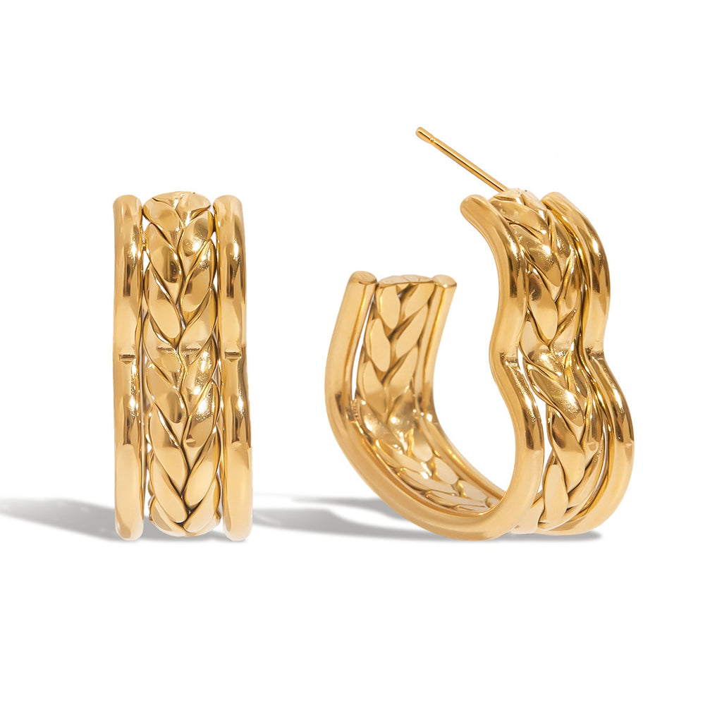 2H Stainless Steel Heart Earrings Ear Jewelry Design Stud Accessories