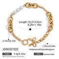Bow Pearl Gold-Plated Stainless Steel Bracelet — jewelry construction