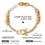 Imitation Pearl Bracelet Non-Fading Bow Jewelry Stainless Steel Accessories for Women