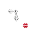 Star Geometric Stud 925 Sterling Silver Earrings — design contour — alternate angle 2 — jewelry finish and design detail