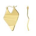 Gold-Plated Brass Geometric Earrings — Defined Silhouette in a gold-tone brass finish