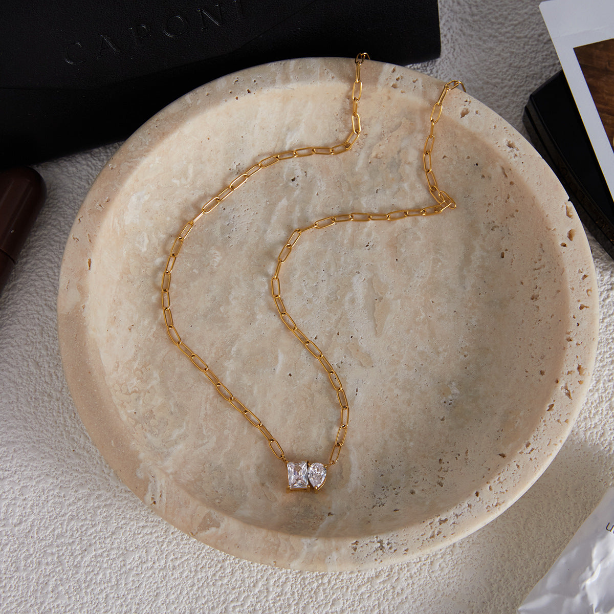 2H Zircon Necklace Collarbone Chain Non-Fading Jewelry for Women