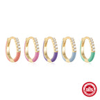 Sterling Silver925Oil Drop Irregular Hoop Earrings for Women Summer Colorful Dopamine Jewelry Earrings earring