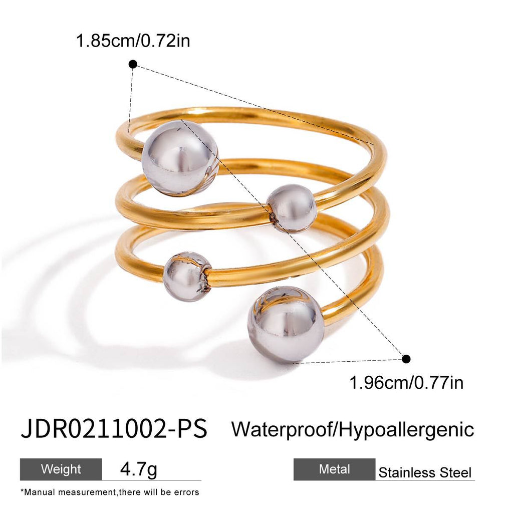 Color Block Ring Non-Fading Jewelry Women's Ear Clip Stainless Steel Earrings Accessories