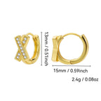 E0672 Fashion Design X Shaped Earrings Women's Micro-encrusted Zirconia Simple Ear Buckle
