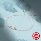 S925 Sterling Silver Cross Bracelet With Zircon Inlay Korean Design