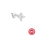Crown Horse-Eye Zircon 925 Sterling Silver Cartilage Stud — fastening detail — alternate angle 2 — jewelry finish and design detail