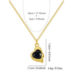 N0257 Fashion Retro Design Necklace for Women Deep Blue Zircon Irregular Heart Pendant