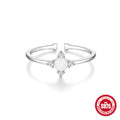 Heart Petal 925 Sterling Silver Open Ring — side profile — alternate angle 2 — jewelry finish and design detail