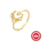 S925Sterling Silver Ring Micro Pave Colored Diamond Ring New Double Layer Design Sense Strong Open Ring