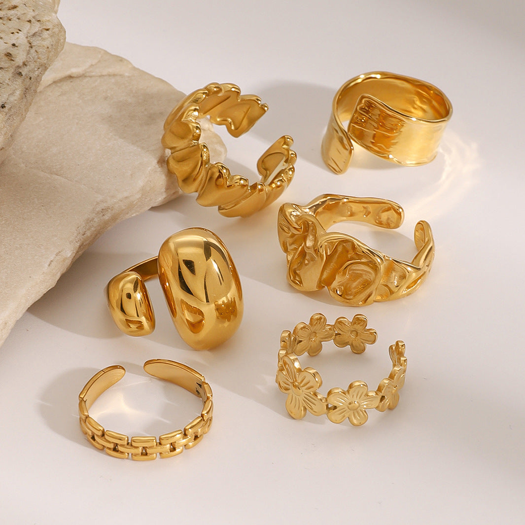 Stainless Steel Retro Heart Ring rings