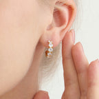 Zircon Earrings that Don't Fade18K Gold Earrings Stainless Steel Jewelry