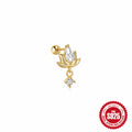 Crystal Chain Tassel 925 Sterling Silver Stud Earrings — craftsmanship detail — jewelry finish and design detail