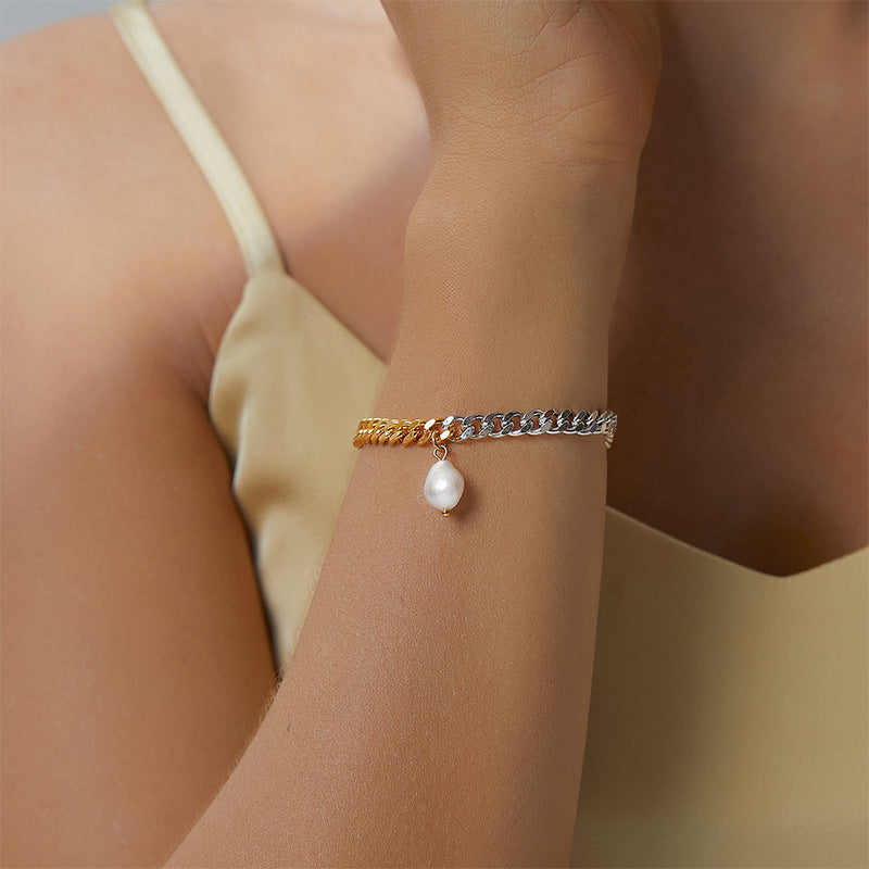 B0135 Fashion gold White gold Shell Pearl Bracelet for Women Simple Style