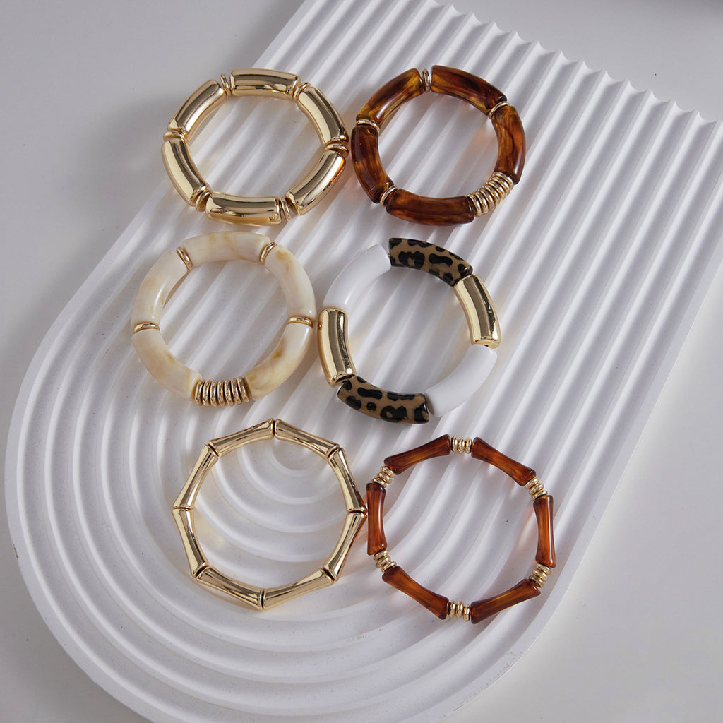 UV Gold-Plated Resin Bracelet Acrylic Bamboo Joint Bracelet Melad Autumn Winter Wristband