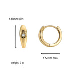 E0449 Fashionable Exquisite Earrings for Women, Minimalist Style, Smooth Surface, Sunlight Zirconia Inlaid Earrings