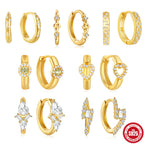 S925Sterling Silver Heart Geometric Inlaid Diamond Hoop Earrings Hot Sale Irregular Ear Clips Earrings for Women