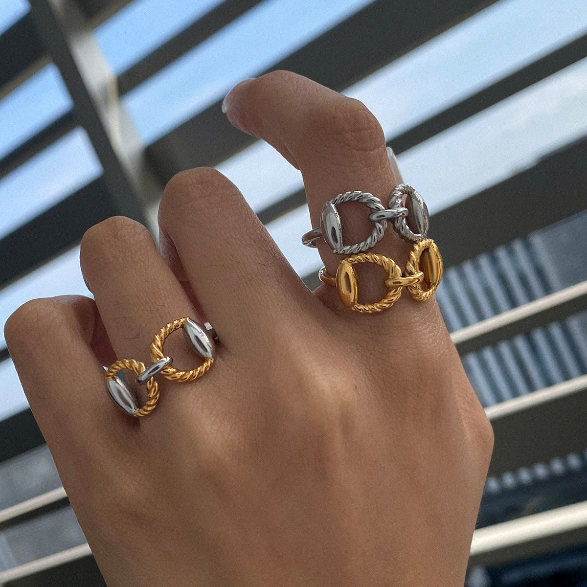 2H Stainless Steel Ring Non-Fading Jewelry Ring Accessories rings