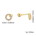 SE0211  s925Silver Circle Inlaid Diamond Earrings Summer Women gold Earrings