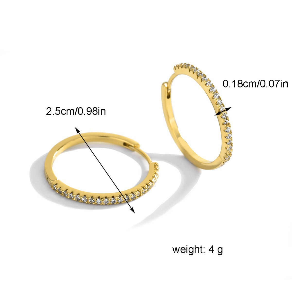 E0241Bestselling Hoop Earrings Copper Gold-Plated Zircon Large Earrings for Women Exaggerated Fashion Trend Hoop Earrings